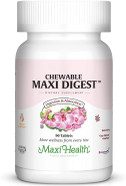 Maxi Health Chewable Digest - Natural Digestive Enzymes With Bromelain And Calcium- Quick-Acting - 90 Chewables - Kosher - Supports Healthy Digestion And Joint Comfort For Men & Women