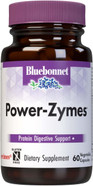 Bluebonnet Nutrition Power-Zymes, Protein Digestive Support*, Soy-Free, Gluten-Free, Dairy-Free, 60 Vegetable Capsules, 60 Servings