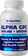 Alpha Gpc 600Mg + Uridine, A Choline Enhancer. Better Than Alpha-Gpc Or Uridine Alone. Best Choline Source: 2In1, Soy Free, No Fillers, 60 Pills, Acetylcholine Precursor