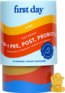 First Day Kids Probiotic Gummies - 3 In 1 Probiotics For Kids + Prebiotic & Postbiotic - Prebiotics & Probiotics For Digestive Health & Immune Support Vegan, Gluten Free, 60-Day Supply First Day Kids Probiotic Gummies - 3 In 1 Probiotics For Kids + Prebiotic & Postbiotic - Prebiotics & Probiotics For Digestive Health & Immune Support Vegan, Gluten Free, 60-Day Supply