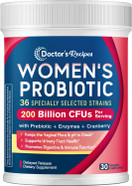 Doctor'S Recipes Probiotics For Women, 100 Billion Cfu 32 Strains, With Prebiotic Fiber, Enzymes & Cranberry, Vaginal Urinary Digestive & Immune, No Yeast, Shelf Stable, Delayed Release, 30 Caps Doctor'S Recipes Probiotics For Women, 100 Billion Cfu 32 Strains, With Prebiotic Fiber, Enzymes & Cranberry, Vaginal Urinary Digestive & Immune, No Yeast, Shelf Stable, Delayed Release, 30 Caps