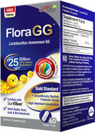 Labo Nutrition Floragg, Lactobacillus Rhamnosus Gg 25 Billion Cfu Active Probiotics & Sunfiber Prebiotic Fiber Supplement, Support Healthy Intestinal, Immune Health| Delayed Release & Gluten Free 60S