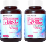 Bioemblem Beauty Probiotics For Women, 35 Billion Cfu 14 Strains With Biotin, Collagen, Prebiotics For Digestive Health, Hair Skin And Nails, Vaginal Probiotics Supplement, Shelf Stable, 30 Caps