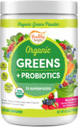 Healthy Delights Naturals - Organic Greens + Probiotics Powder - Naturally Boost Energy - Usda Organic - Delicious Berry Flavored - 30 Servings