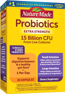 Nature Made Probiotics For Digestive Health Extra Strength 15 Billion Cfu From Live Cultures, Probiotics For Women And Men, 30 Probiotic Capsules, 30 Day Supply