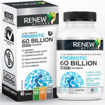 Renew Actives Probiotic Supplement For Digestive Health 60 Billion Cfu Per 2 Capsules - Advanced Formula With Prebiotic Benefits - Supports Gut Flora Balance & Wellness - Made In Canada - 60 Capsules Renew Actives Probiotic Supplement For Digestive Health 60 Billion Cfu Per 2 Capsules - Advanced Formula With Prebiotic Benefits - Supports Gut Flora Balance & Wellness - Made In Canada - 60 Capsules