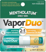 Mentholatum Vapor Duo, Non-Medicated Nasal Vapor Inhaler, Essential Oil Rub, 2-In-1 Aromatherapy Stick Soothes Irritated Nasal Passages Due To Colds & Seasonal Irritants, Natural Menthol & Eucalyptus Mentholatum Vapor Duo, Non-Medicated Nasal Vapor Inhaler, Essential Oil Rub, 2-In-1 Aromatherapy Stick Soothes Irritated Nasal Passages Due To Colds & Seasonal Irritants, Natural Menthol & Eucalyptus