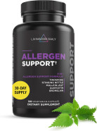Livingood Daily Allergen Support, Natural Allergy Supplement With Vitamin C, Quercetin, Nettle Leaf, Zinc, Bromelain & Tinospora, Non Gmo, Vegan, Immune Support Formula, 120 Vegetarian Capsules Livingood Daily Allergen Support, Natural Allergy Supplement With Vitamin C, Quercetin, Nettle Leaf, Zinc, Bromelain & Tinospora, Non Gmo, Vegan, Immune Support Formula, 120 Vegetarian Capsules
