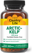 Country Life Arctic-Kelp  Natural Iodine Supplement For Thyroid And Immune Support  Vegan, Gluten-Free, 225 Mcg  Ideal For Thyroid Health, Hypothyroidism, And Adrenal Support, 300 Tablets