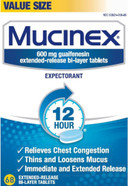 Mucinex Se 12 Hour Chest Congestion Expectorant, Tablets, 68 Count