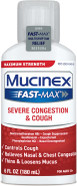 Mucinex Fast-Max Kickstart Severe Congestion & Cough Liquid, Maximum Strength Dextromethorphan Hbr Cough Medicine For Adults, Guaifenesin For Excess Mucus Relief, Menthol Flavor, 6 Fl Oz