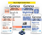 Genexa Clean Cough & Chest Congestion Relief, Dye Free, 0% Artificial Additives, Multi-Symptom Maximum Strength Relief Cough Syrup, Cough Suppressant & Expectorant, Organic Blueberry Flavor, 6 Fl Oz