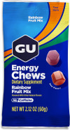 Gu Energy Chews, Rainbow Mix Energy Gummies With Electrolytes, Vegan, Gluten-Free, Kosher, Caffeine Free, And Dairy-Free On-The-Go Energy For Any Workout, 12 Bags (24 Servings Total)