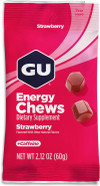 Gu Energy Chews, Strawberry Energy Gummies With Electrolytes, Vegan, Gluten-Free, Kosher, 20 Mg Of Caffeine, And Dairy-Free On-The-Go Energy For Any Workout, 12 Bags (24 Servings Total)