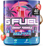 G Fuel Miami Nights Energy Drink Powder, Pre Workout Caffeine Mix For Gaming, Sugar Free Focus Amino, Vitamin + Antioxidants, 9.9Oz (Strawberry Pina Colada, 40 Servings)