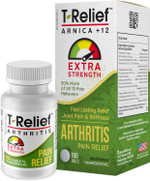 T-Relief Extra Strength Arthritis Pain Reliever Arnica +12 Natural Medicines For Joint Soreness Stiffness Aches, Quick Dissolving Pain Relief For Women & Men - 100 Tablets