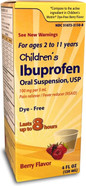 Taro Children'S Ibuprofen Oral Suspension 100 Mg Per 5 Ml, 4 Fl Oz, Pain Reliever And Fever Reducer For Ages 2-11 Years, Dye-Free, Berry Flavor
