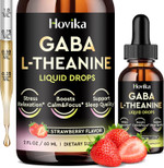 Gaba L-Theanine Drops - Liquid Gaba L-Theanine Supplement With L-Theanine, Ashwagandha, Magnesium Glycinate, Vitamin C, B6 - Support Sleep, Relaxation, Calm Mood & Focus - Strawberry Flavor, 2 Fl Oz
