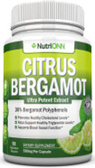 Citrus Bergamot - 500 Mg - 90 Vegetarian Capsules - 38% Polyphenols - Natural Premium Quality Citrus Bergamot Extract - Promotes Healthy Triglyceride Levels