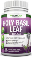 Holy Basil Leaf Capsules - 500Mg - 2.5% Ursolic Acid - 120 Vegan Capsules - Real Tulsi Extract Supplement - Positive Mindset - Adaptogenic & Ayurvedic Herb