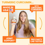 Turmeric Curcumin With Black Pepper - Organic Turmeric Powder - 200 Capsules - 1965Mg Extra Strength, Joint Support Supplement - High Absorption, Bioperine Extract, High Potency, Vegan - Made In Usa