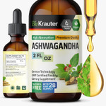 Bio Krauter Ashwagandha Liquid Drops - Ashwagandha Supplements For Calmness - Vegan Mood Support Drops - Alcohol & Sugar Free - 4 Fl.Oz Bio Krauter Ashwagandha Liquid Drops - Ashwagandha Supplements For Calmness - Vegan Mood Support Drops - Alcohol & Sugar Free - 4 Fl.Oz