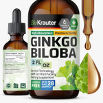 Bio Krauter Ginkgo Biloba Extract - Liquid Ginkgo Biloba Supplements For Brain - Vegan, Alcohol & Sugar Free - 2 Fl Oz Bio Krauter Ginkgo Biloba Extract - Liquid Ginkgo Biloba Supplements For Brain - Vegan, Alcohol & Sugar Free - 2 Fl Oz