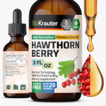 Bio Krauter Hawthorn Berry Extract - Vegan Hawthorne Supplement - Alcohol And Sugar Free - 2 Fl.Oz