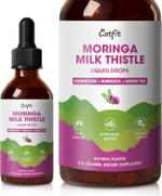 Milk Thistle Drops With Moringa - Milk Thistle Extract Liquid For Liver Cleanse Detox & Repair, Immune Support, Antioxidant Blend With Burdock, Green Tea & Dandelion - Vegan, Apple Flavor, 2 Fl Oz Milk Thistle Drops With Moringa - Milk Thistle Extract Liquid For Liver Cleanse Detox & Repair, Immune Support, Antioxidant Blend With Burdock, Green Tea & Dandelion - Vegan, Apple Flavor, 2 Fl Oz
