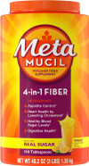 Metamucil 4-In-1 Fiber Supplement For Digestive Health, Psyllium Husk Fiber Powder, Fiber Supplement With Real Sugar, Orange Flavored, 114 Tablespoons