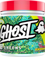 Ghost Greens Powder, Pink Lemonade - 30 Servings - 19 Superfood Greens & Reds Powder, Fruits, Vegetables, Spirulina, & Chlorella, Prebiotics, 10 Billion Cfu Probiotic & Digestive Enzymes - Gluten-Free