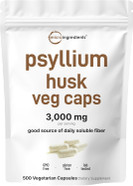 Micro Ingredients Psyllium Husk Caps 1,500Mg, 500 Capsules | Soluble Fiber Supplement | India Origin | Natural Prebiotics & Probiotics | Gut & Digestive Health | Non-Gmo, Gluten Free, Vegan