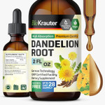 Bio Krauter Dandelion Tincture - Pure Dandelion Root Supplement For Liver & Kidney Support - 4 Fl. Oz - 56 Days Of Supply - Vegan Extract Liquid Drops Non-Gmo, No Fillers, No Sugar & Non-Alcohol