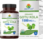 Brieofood Organic Gotu Kola 1500Mg, 45 Servings, Vegetarian, Gluten Free, 90 Vegetarian Tablets