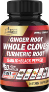 Organic Cadane 5-In-1 Whole Cloves Herbal Blend | Digestive & Immune Support | Clove, Ginger, Turmeric, Garlic, And Black Pepper | Non-Gmo, Vegan  90 Capsules  45-Day Supply