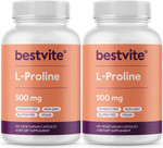 Bestvite L-Proline 500Mg (120 Vegetarian Capsules) - No Stearates - No Fillers - Vegan - Gluten Free - Non Gmo Bestvite L-Proline 500Mg (120 Vegetarian Capsules) - No Stearates - No Fillers - Vegan - Gluten Free - Non Gmo