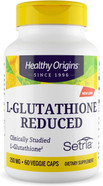 Healthy Origins L-Glutathione 250 Mg (Setria, Non-Gmo, Gluten Free, Antioxidant, Immune Support, Skin Support), 60 Veggie Caps