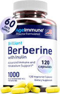 Berberine 1000Mg Supplement Complex With Inulin Prebiotic - Each Capsule Contains Berberine 500Mg - Doctor Formulated Supplements For High Absorption