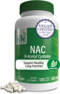 Health Thru Nutrition Nac N-Acetyl-Cysteine 600Mg 120 Capsules | Vegan Certified | The Purest Nac Supplement | Supports Healthy Lung Liver Functions & Cellular Health | Non-Gmo Soy & Gluten Free