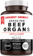 Ancient Origins Grass Fed Beef Organs Supplement 4500Mg - Desiccated Liver, Bone Marrow, Heart, Spleen, Pancreas & Kidney, Non-Gmo, Gluten Free, Undefatted (180 Capsules, 750Mg Each) Ancient Origins Grass Fed Beef Organs Supplement 4500Mg - Desiccated Liver, Bone Marrow, Heart, Spleen, Pancreas & Kidney, Non-Gmo, Gluten Free, Undefatted (180 Capsules, 750Mg Each)