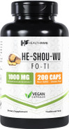 Fo-Ti He Shou Wu, 1000Mg | 200 Veg Capsules | Herbal Supplement | Gluten-Free | Non-Gmo