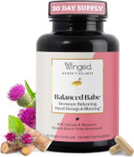 Winged Wellness Balance Babe, Hormone Balance & Estrogen Detox Supplement For Women - 100Mg Dim & Calcium D-Glucarate & Milk Thistle For Pms Bloating, Cramps, Mood & Hormonal Acne Support, 60 Capsules