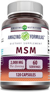 Amazing Formulas Msm (Methylsulfonylmethane) Supplement | 2000 Mg Per Serving | 120 Capsules | Non-Gmo | Gluten-Free | Made In Usa Amazing Formulas Msm (Methylsulfonylmethane) Supplement | 2000 Mg Per Serving | 120 Capsules | Non-Gmo | Gluten-Free | Made In Usa