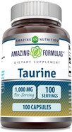 Amazing Formulas Taurine Amino Acid Supplement | 1000 Mg Per Serving | 100 Capsules | Non-Gmo | Gluten-Free | Made In Usa Amazing Formulas Taurine Amino Acid Supplement | 1000 Mg Per Serving | 100 Capsules | Non-Gmo | Gluten-Free | Made In Usa