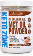 Divine Health Dr. Colbert, Md Mct Oil Powder | Hazelnut Flavor Recommended In Keto Zone Diet Book | Coffee Creamer | 70% C8 30% C10 | 0 Net Carbs | 30 Day Supply | 330 G