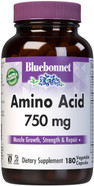 Bluebonnet Amino Acid 750 Mg Vitamin Capsules, White, 180 Count
