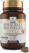 Bee And You Royal Jelly + Propolis + Bee Pollen Chewable Tablets - High Potency - No Artificial Flavor/Preservatives - No Added Sugar- No Soy/Milk/Gelatin/Gmo/Gluten, 500 Mg X 60 Tablets