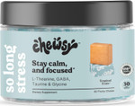 Chewsy So Long Stress, Calm Fruity Chews, Stay Calm & Focused. W/L-Theanine, Amino Acid, Gaba, Glycine, Tyrosine, Taurine & Magnesium. Non-Gmo And Gluten-Free. Tropical Fruity Chews, 6-Day Supply