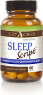 Suzy Cohen Sleep Script With Melatonin - Botanical Sleep And Relaxation Formula For Adults For Mood, Stress And Sleep, Contains 5-Htp, L-Theanine, Passionflower, Lemon Balm And Gaba 60 Capsules