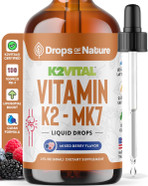 Vitamin K2 Mk7 Liquid Supplement  Pure K2Mk7 Menaquinone-7 (100 Mcg)  Vegan, Non-Gmo & Fast-Absorbing  Daily K2 Vitamin Supplement For Bone Strength & Cardiovascular Support (Mixed Berry, 60Ml)